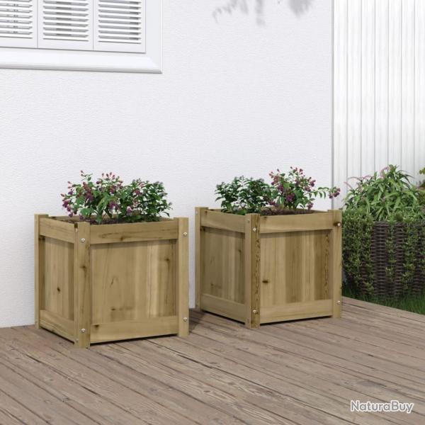 Jardinires 2 pcs bois de pin imprgn alsavelo