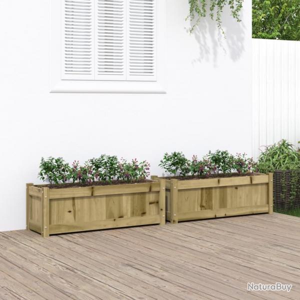 Jardinires 2 pcs bois de pin imprgn alsavelo