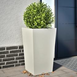 Jardinières 2 pcs blanc 45x45x75 cm acier alsavelo