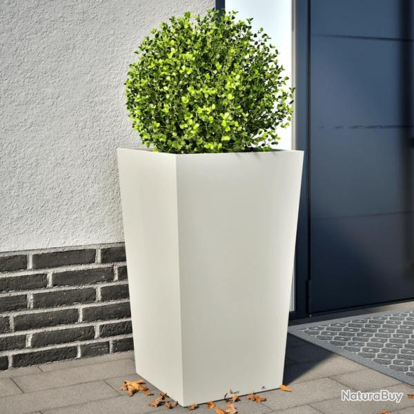 Jardinires 2 pcs blanc 45x45x75 cm acier alsavelo
