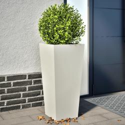 Jardinières 2 pcs blanc 35x35x75 cm acier alsavelo