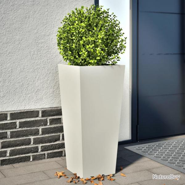 Jardinires 2 pcs blanc 35x35x75 cm acier alsavelo