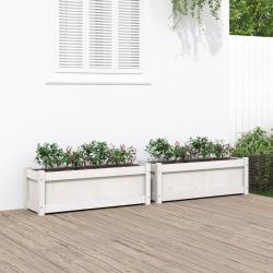 Jardinières 2 pcs blanc bois de pin massif alsavelo