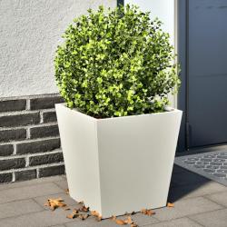 Jardinières 2 pcs blanc 40x40x40 cm acier alsavelo