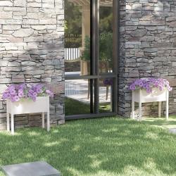 Jardinières 2 pcs Blanc 70x31x70 cm Bois de pin massif alsavelo