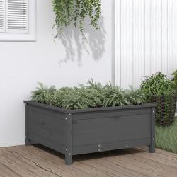 Jardinière gris 82,5x82,5x39 cm bois massif de pin alsavelo