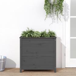 Jardinière gris 82,5x40x78 cm bois massif de pin alsavelo