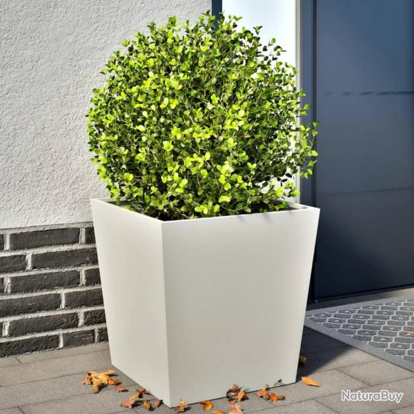 Jardinires 2 pcs blanc 50x50x50 cm acier alsavelo