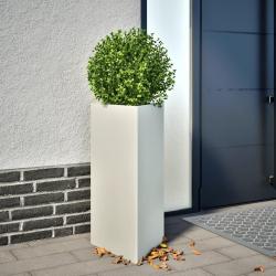 Jardinières 2 pcs blanc triangulaire 40x34,5x70 cm acier alsavelo