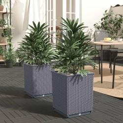Jardinières 2 pcs bleu gris 30x30x37 cm polypropylène alsavelo