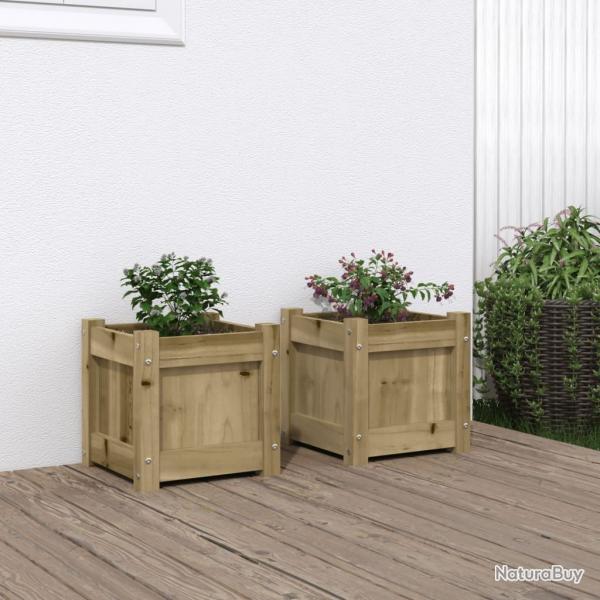 Jardinires 2 pcs bois de pin imprgn alsavelo