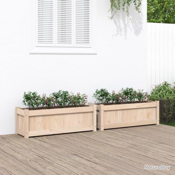 Jardinires 2 pcs bois de pin massif