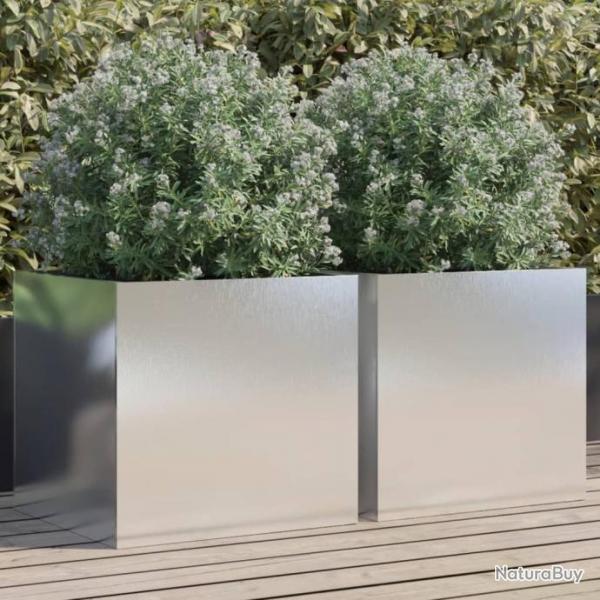 Jardinires 2 pcs argent 49x47x46 cm acier inoxydable