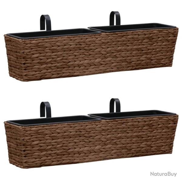 Jardinires 2 pcs Jacinthe d'eau Marron alsavelo