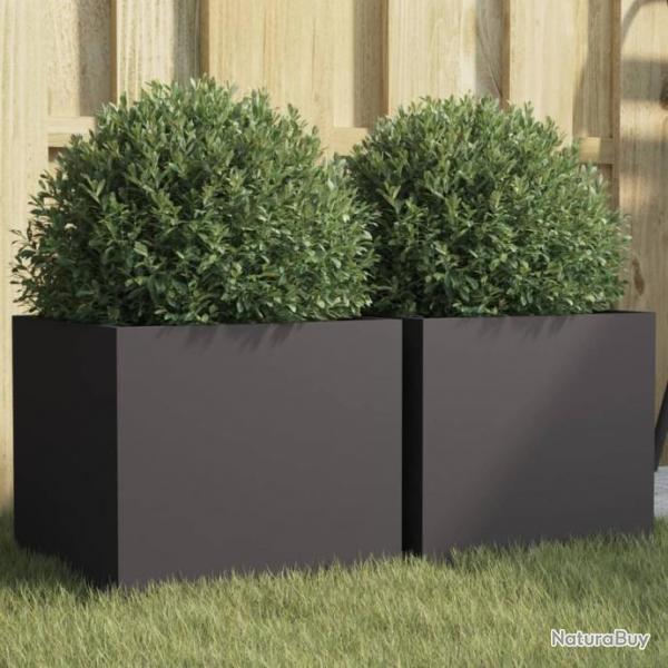 Jardinires 2 pcs noir 32x30x29 cm acier