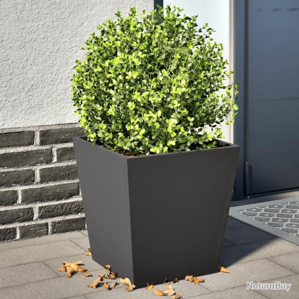 Jardinires 2 pcs noir 40x40x40 cm acier alsavelo