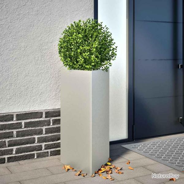 Jardinires 2 pcs triangulaire 40x40x75 cm acier inoxydable alsavelo