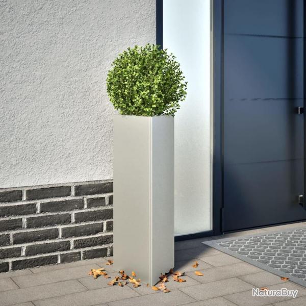 Jardinires 2 pcs triangulaire 30x26x75 cm acier inoxydable alsavelo