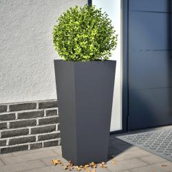 Jardinières 2 pcs anthracite 35x35x75 cm acier alsavelo