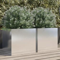 Jardinières 2 pcs argenté 42x40x39 cm acier inoxydable alsavelo
