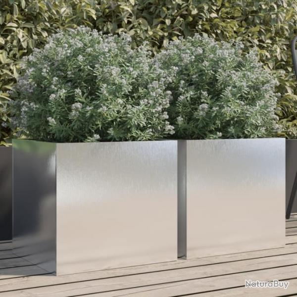 Jardinires 2 pcs argent 42x40x39 cm acier inoxydable