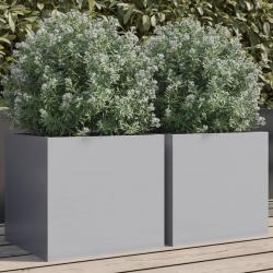 Jardinières 2 pcs argenté 32x30x29 cm acier galvanisé alsavelo