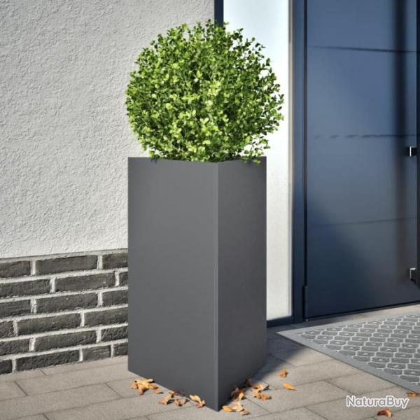 Jardinires 2 pcs anthracite triangulaire 50x43x75 cm acier