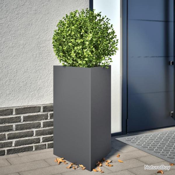 Jardinires 2 pcs anthracite triangulaire 50x43x75 cm acier alsavelo