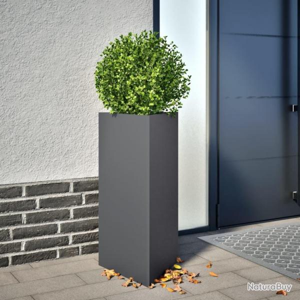 Jardinires 2 pcs anthracite triangulaire 40x34,5x70 cm acier alsavelo