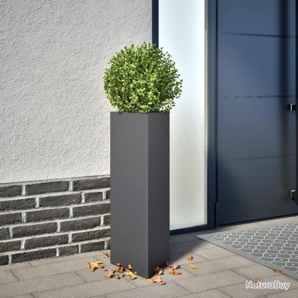 Jardinires 2 pcs anthracite triangulaire 30x26x75 cm acier alsavelo