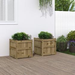 Jardinières 2 pcs bois de pin imprégné alsavelo