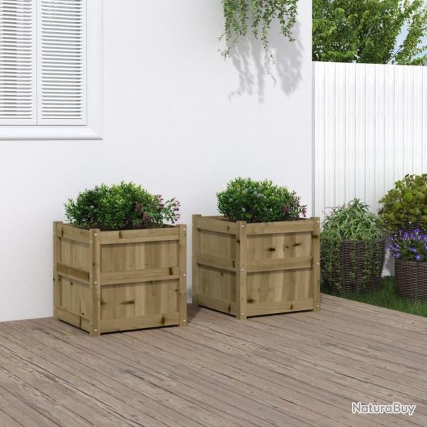Jardinires 2 pcs bois de pin imprgn alsavelo