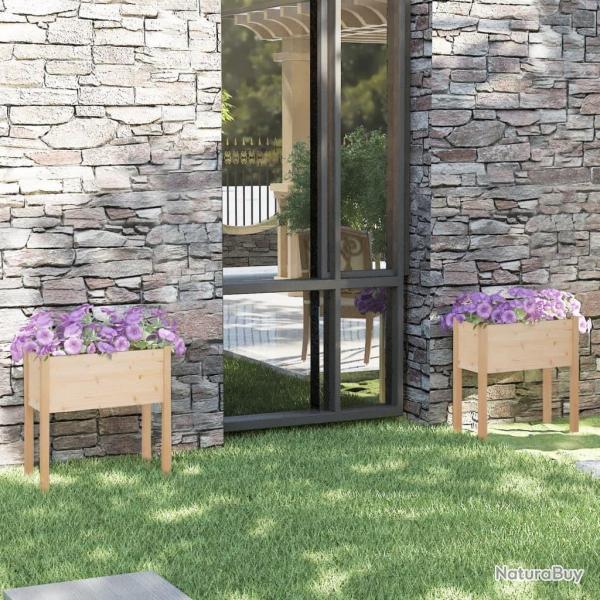 Jardinires 2 pcs 70x31x70 cm bois de pin massif alsavelo