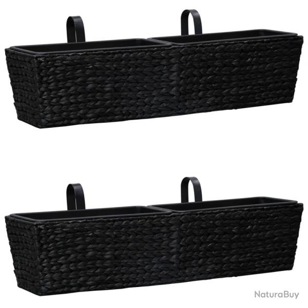 Jardinires 2 pcs Jacinthe d'eau Noir alsavelo