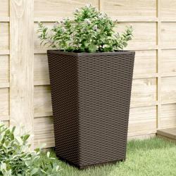 Jardinières 2 pcs marron 32,5x32,5x57 cm polypropylène alsavelo