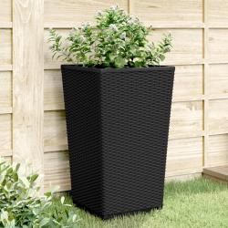 Jardinières 2 pcs noir 32,5x32,5x57 cm polypropylène alsavelo