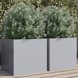 Jardinières 2 pcs argenté 42x40x39 cm acier galvanisé alsavelo