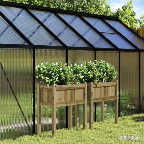 Jardinires 2 pcs avec pieds bois de pin imprgn alsavelo