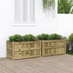 Jardinières 2 pcs bois de pin imprégné alsavelo