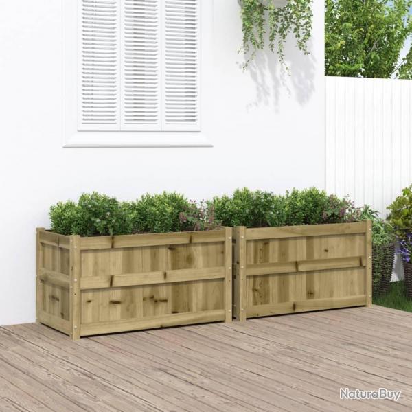Jardinires 2 pcs bois de pin imprgn alsavelo