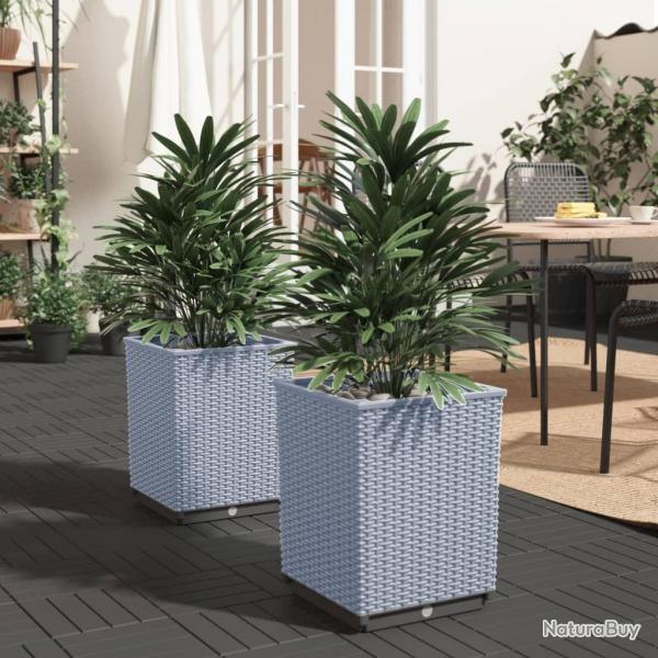 Jardinires 2 pcs gris clair 30x30x37 cm polypropylne alsavelo