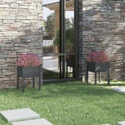 Jardinières 2 pcs Gris 50x50x70 cm Bois de pin massif alsavelo