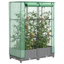 Jardinière surélevée avec housse aspect rotin 80x40x123 cm alsavelo