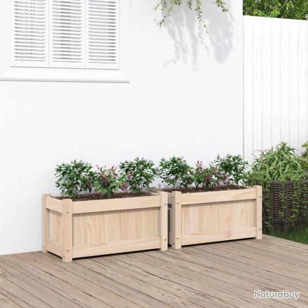 Jardinires 2 pcs bois de pin massif alsavelo