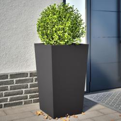 Jardinières 2 pcs noir 45x45x75 cm acier alsavelo
