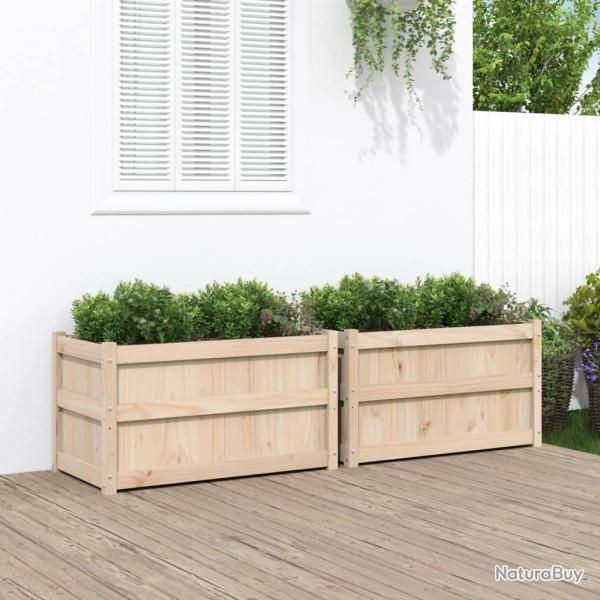 Jardinires 2 pcs bois de pin massif alsavelo
