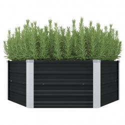 Jardinière surélevée Anthracite 129x129x45 cm Acier galvanisé alsavelo