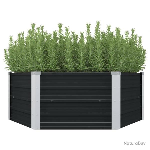 Jardinire surleve Anthracite 129x129x45 cm Acier galvanis alsavelo