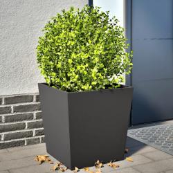 Jardinières 2 pcs noir 50x50x50 cm acier alsavelo