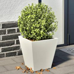 Jardinières 2 pcs blanc 30x30x30 cm acier alsavelo